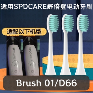 适用SPDCARE舒倍登电动牙刷头Brush 01替换头软毛D66