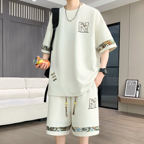 中国风时尚休闲套装男生大码