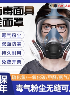 防毒面具全面罩喷漆专用硫化氢化工气体甲醛刺激气味防尘实验室放