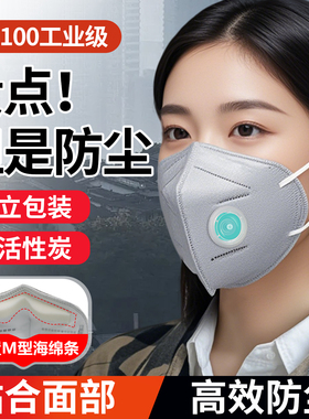 kn100防尘口罩n95防尘肺防工业重度粉尘正品防甲醛专用喷漆打磨