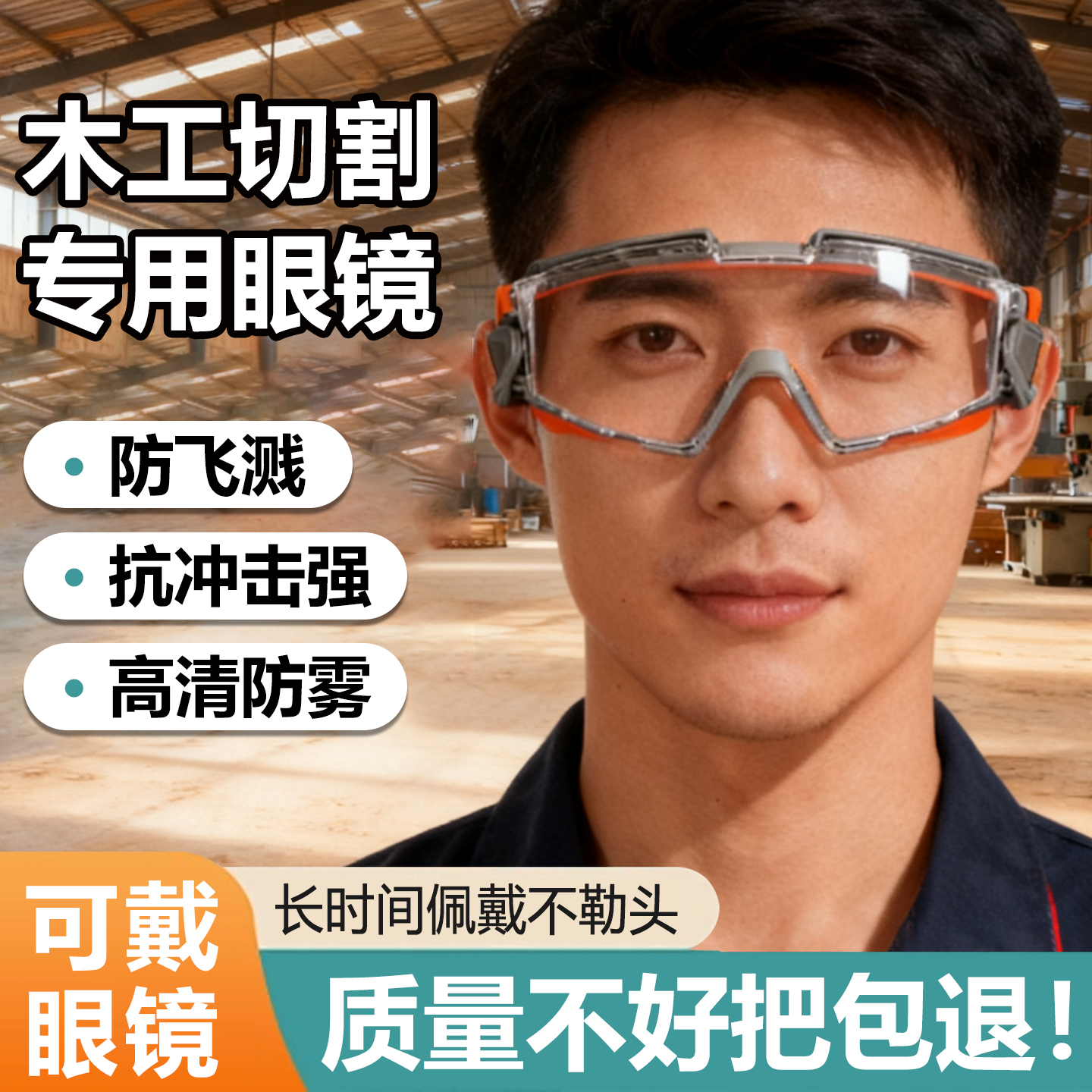 护目镜防灰尘不起雾劳保防飞溅