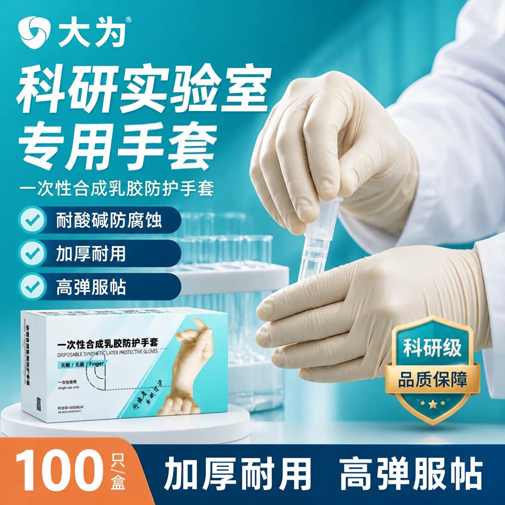 化学实验室专用手套乳胶耐酸碱防腐蚀一次性专业防护橡胶加厚丁腈
