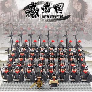 中国古代士兵积木人秦军士兵大秦帝国秦始皇古代秦朝军事战车马积
