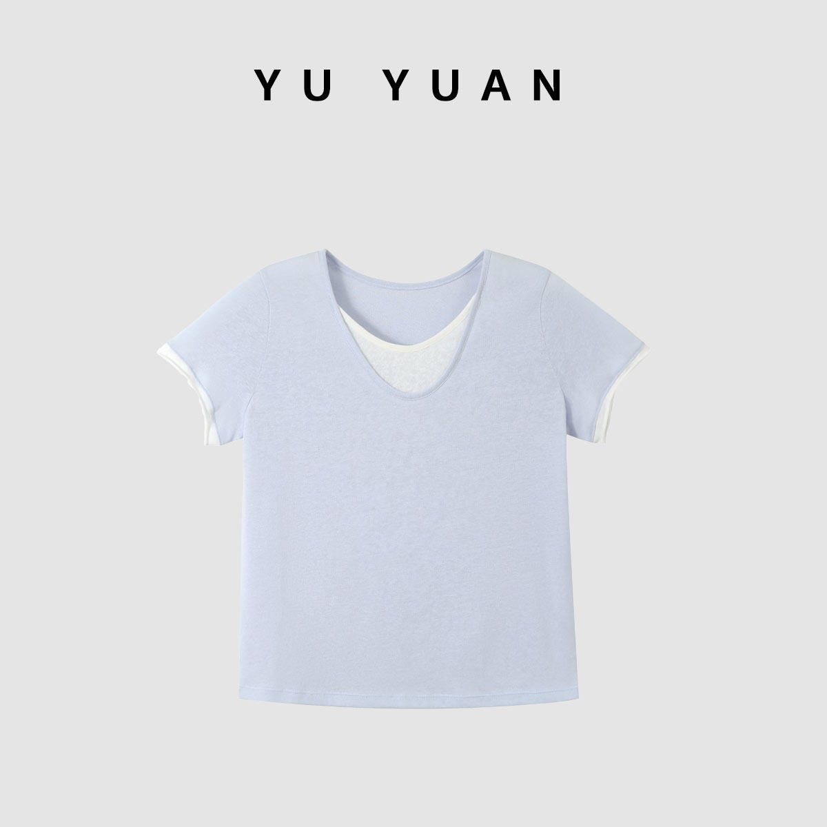 雨露麻撞色T恤-FS5956