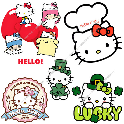 新款可水洗三丽鸥HelloKitty凯蒂猫卡通动漫衣服热转印辅料29包邮