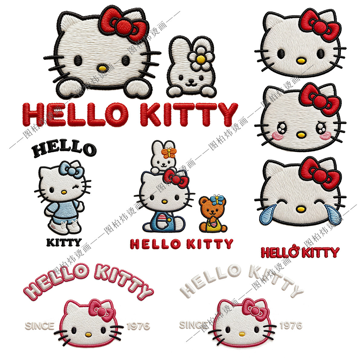 非布贴仿真刺绣三丽鸥HelloKitty凯蒂猫卡通动漫衣服热转印29包邮