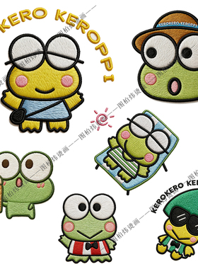 非布贴仿刺绣三丽鸥大眼蛙卡通夏季青少年男女T恤热转印贴29包邮