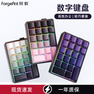 锐蚁F21无线数字小键盘三模办公财务会记计算机蓝牙RGB便携小键盘