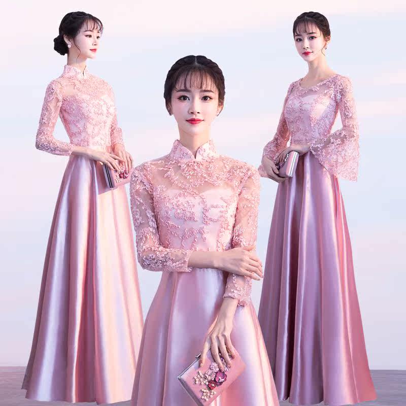伴娘服中式2019新款仙气中长姐妹裙装特别中国风闺蜜团伴娘礼服女在类目 女装/女士精品, 婚纱/旗袍/礼服, 礼服/晚装中 - 来自Buy2taobao.com提供专业的淘宝代购服务