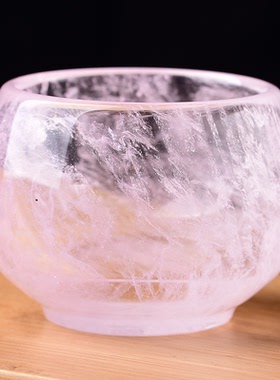 原石手工打磨水晶茶杯品茗杯主人杯粉黄红白色水晶杯女款茶杯