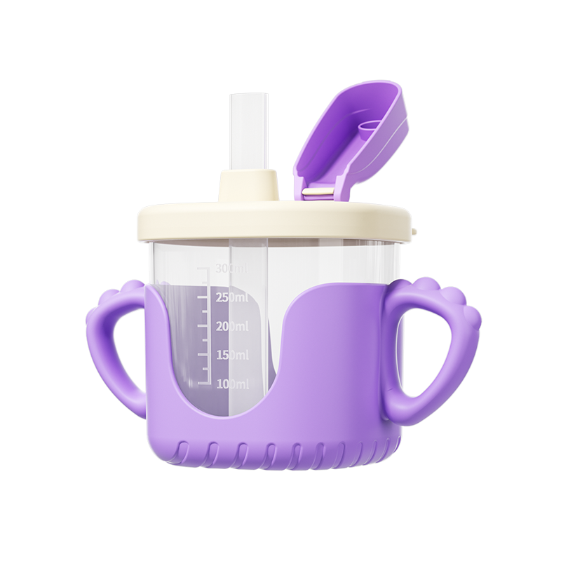 儿童饮水杯宝宝牛奶杯吸管直饮奶瓶1-2岁以上防摔刻度喝水学饮杯