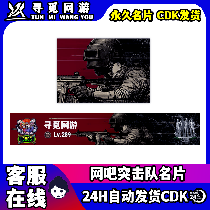 PUBG绝地求生网吧突击队静态名牌吃鸡网吧突击队名片兑换码CDK图片