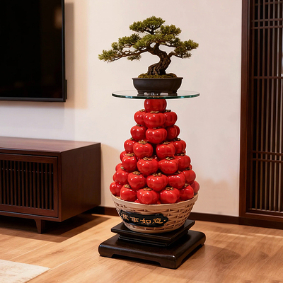 万柿柿如意落地摆件电视柜沙发旁边几大型装饰品旺宅乔迁新居礼物