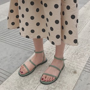 chic简约百搭露趾罗马凉鞋