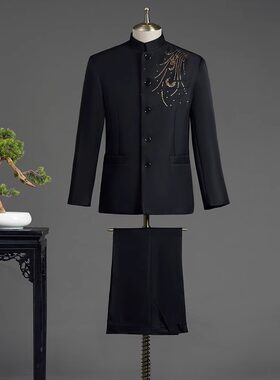 演出服男青少年学生成人老年红歌独唱合唱朗诵主持钢琴国风表演服