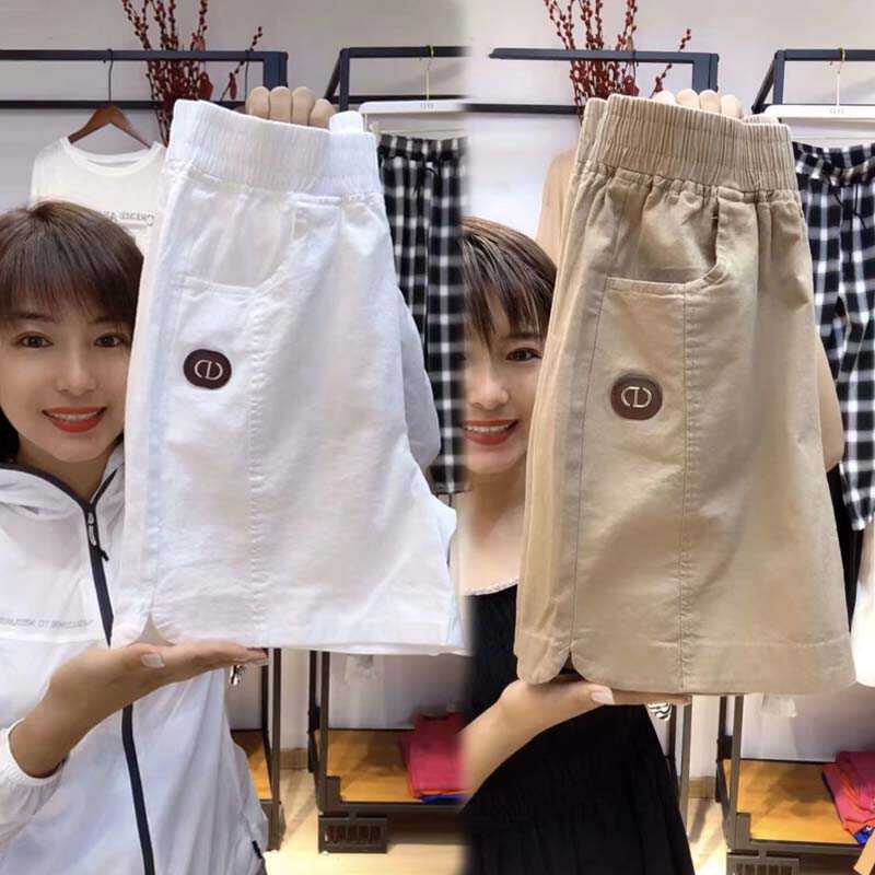 棉麻高腰短裤女夏季薄款时尚宽松直筒五分裤休闲百搭外穿运动热裤