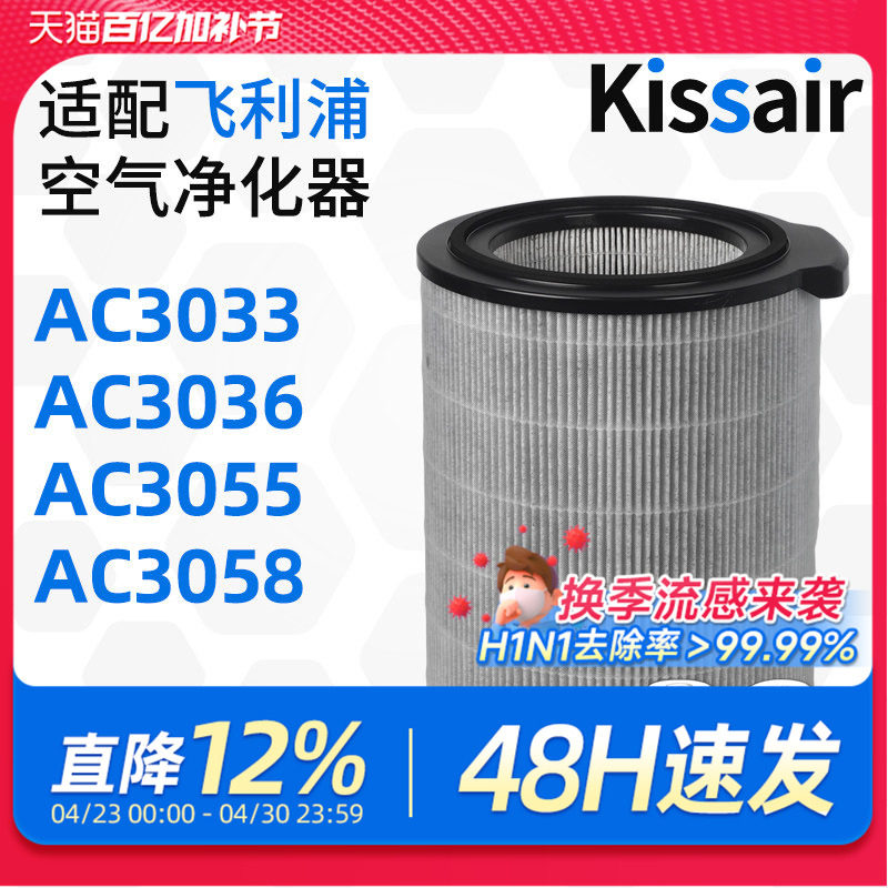 适配飞利浦空气净化器过滤芯AC3036/AC3033除甲醛FY3140过滤网