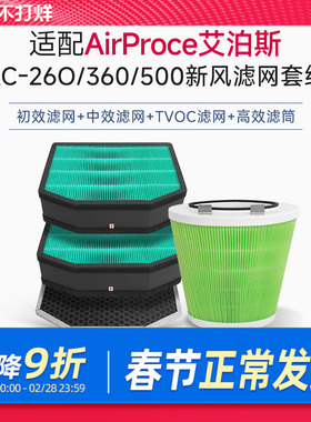 适配AirProce艾泊斯新风机过滤网AC160/260/360/500滤芯套装
