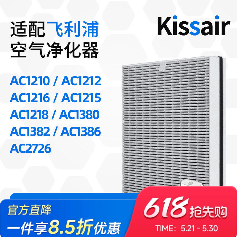 适配飞利浦空气净化器滤芯AC1210/AC1212/AC1216纳米过滤网FY1417