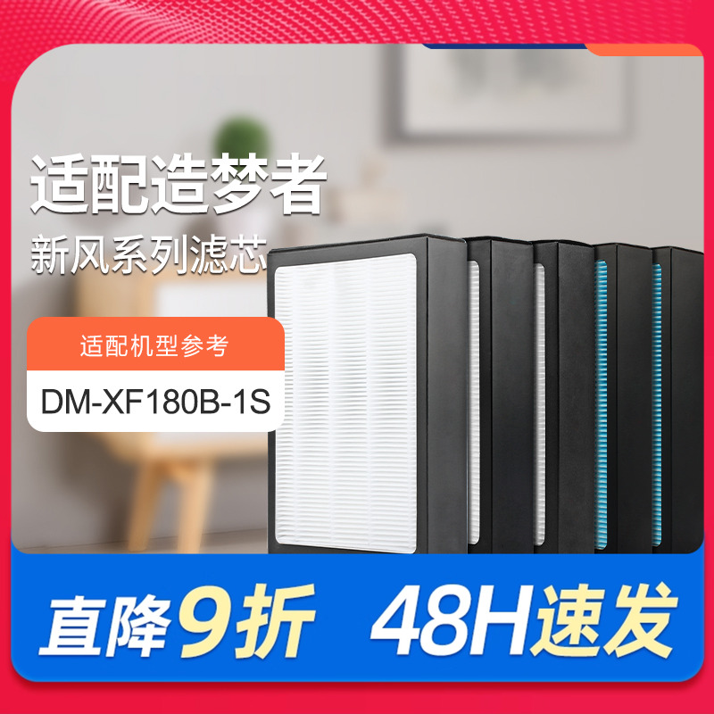适配造梦者新风系统新风机滤芯DM-XF180B-1S/F1190高效过滤网初效