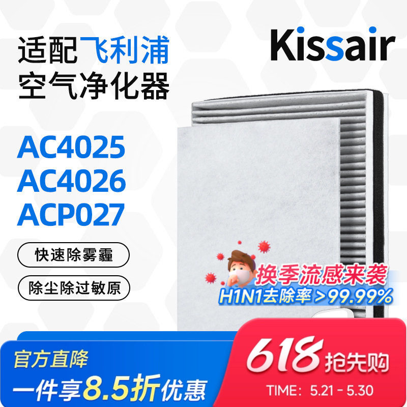 适配飞利浦空气净化器过滤芯AC4026/AC4025/ACP027滤网AC4127除醛