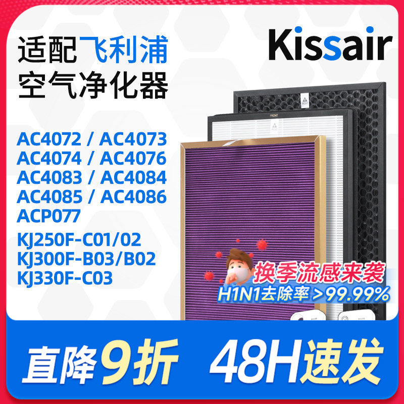 适配飞利浦空气净化器过滤网ac4073/ac4074/ac4076过滤芯除尘除醛