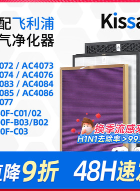 适配飞利浦空气净化器过滤网ac4073/ac4074/ac4076过滤芯除尘除醛