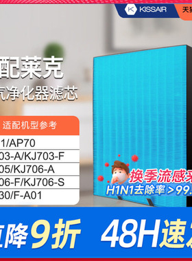 适配LEXY莱克空气净化器滤网KJ703/705/706/703A/706A/706S过滤芯