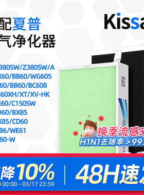 适配夏普空气净化器滤网KC-W380SW/Z280/200/BB60/CD60/605过滤芯