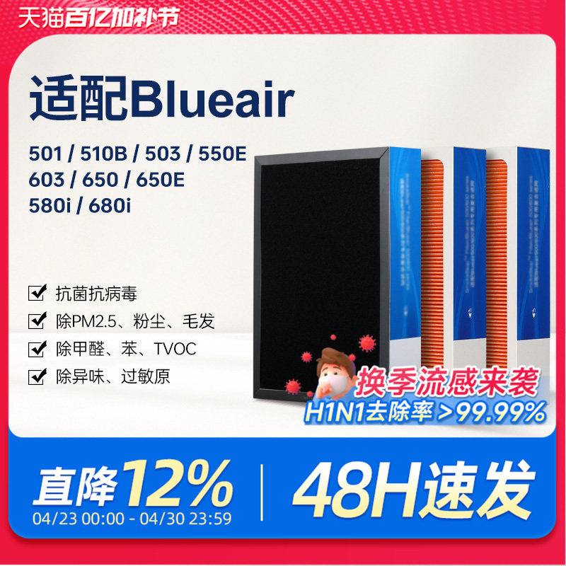 适配blueair滤网布鲁雅尔501/503/580i空气净化器过滤芯603/650