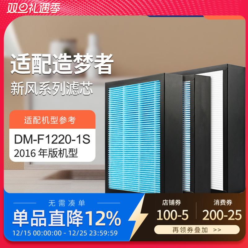 适配造梦者室内新风壁挂机DM-F1220-1S过滤网（2016版）滤芯套装