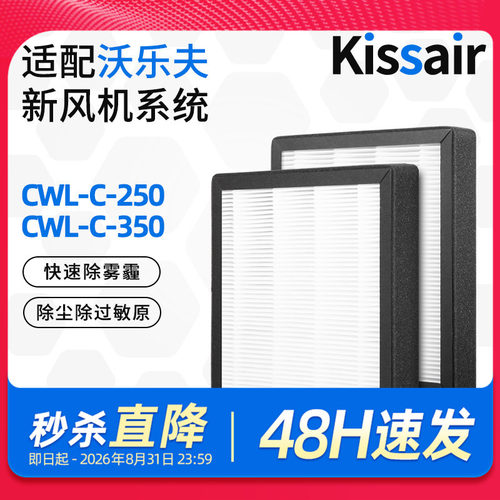 适配WOLF沃乐夫新风机滤芯CWL-C-250/350过滤网除尘pm2.5