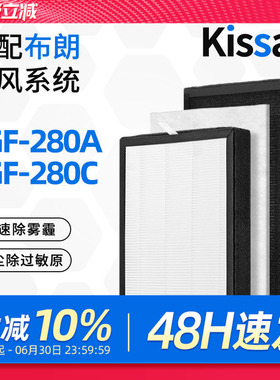 适配BLLC布朗壁挂新风过滤网高效HEPA过滤芯BGF-280A/C BLGLP-14