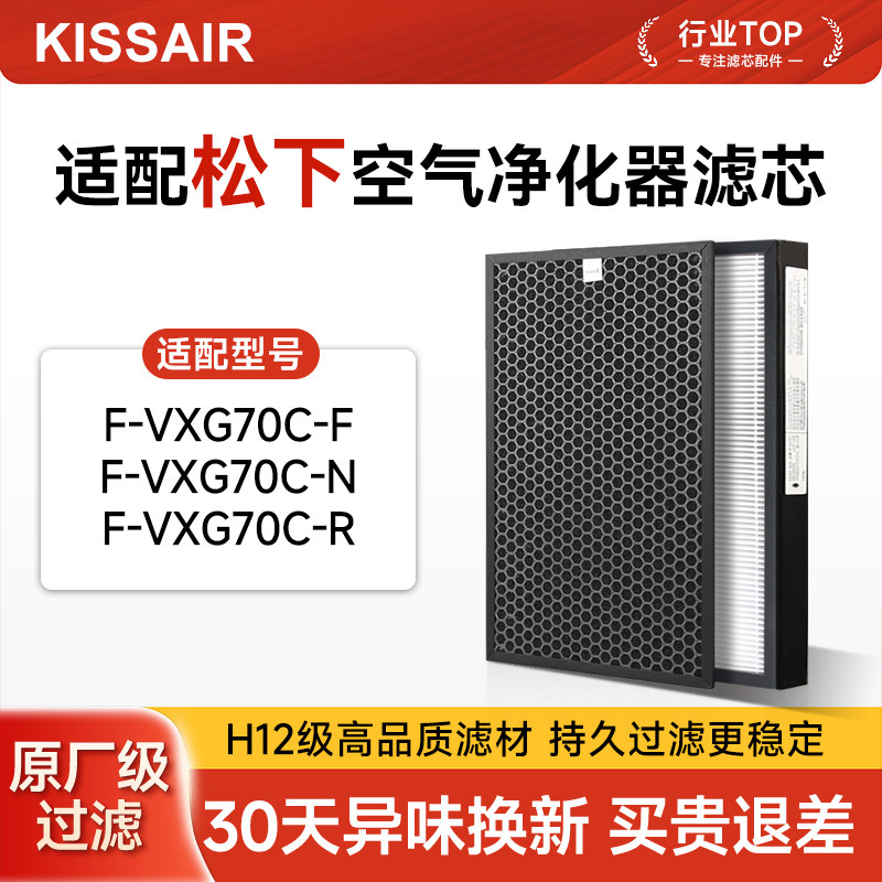 适配松下空气净化器F-VXG70C过滤网ZXGP70C滤芯F-71C6VX2/VXK70W