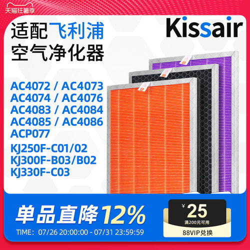 适配飞利浦空气净化器过滤芯ac4141+ac4143+ac4144过滤网除尘除醛