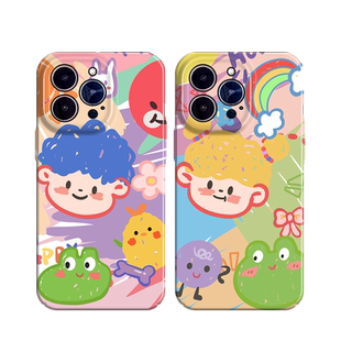 欧美复古涂鸦适用iPhone11手机壳华为p60菲林壳nova4硬壳mate20畅享10plus小米9红米k30情侣oppoa5/vivoiqoo8