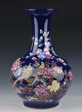 景德镇陶瓷器花瓶大号插花锦堂