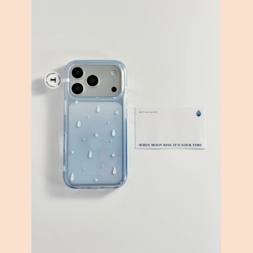 适用苹果17promax手机壳iphone16新款15pro保护套卡蓝色星星雨滴磨砂14plus全包镜头13mini女12外壳11日韩