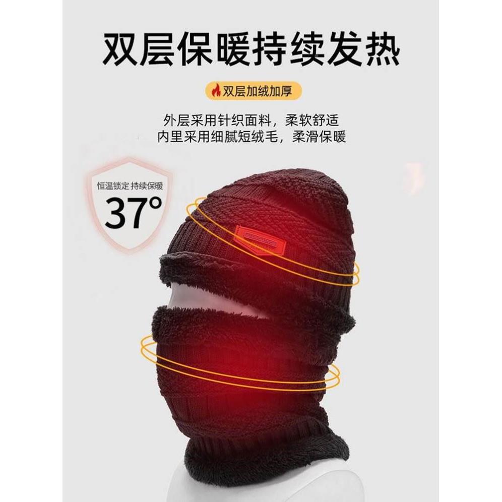 Men Winter Knit Hat boys cap+scarf warm Shawl Neck Wrap sets