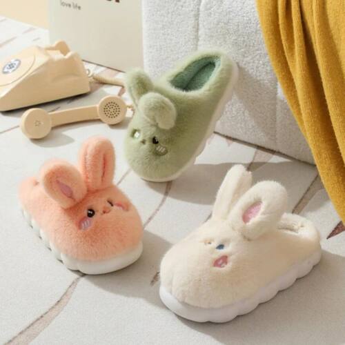 Winter Cute Rabbit Women Slippers Adults Indoor Cartoon Thic