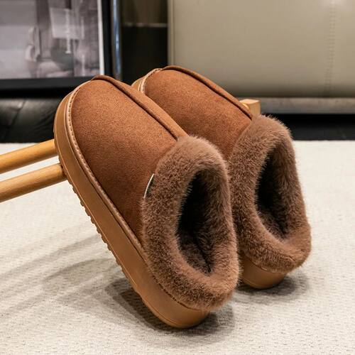 New Fluffy Men's Slippers Winter with Thick Sole for Indoor
