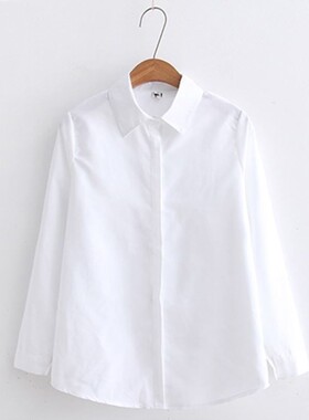 2018 New Casual Woman Office Blouse Long Sleeve White Shirt