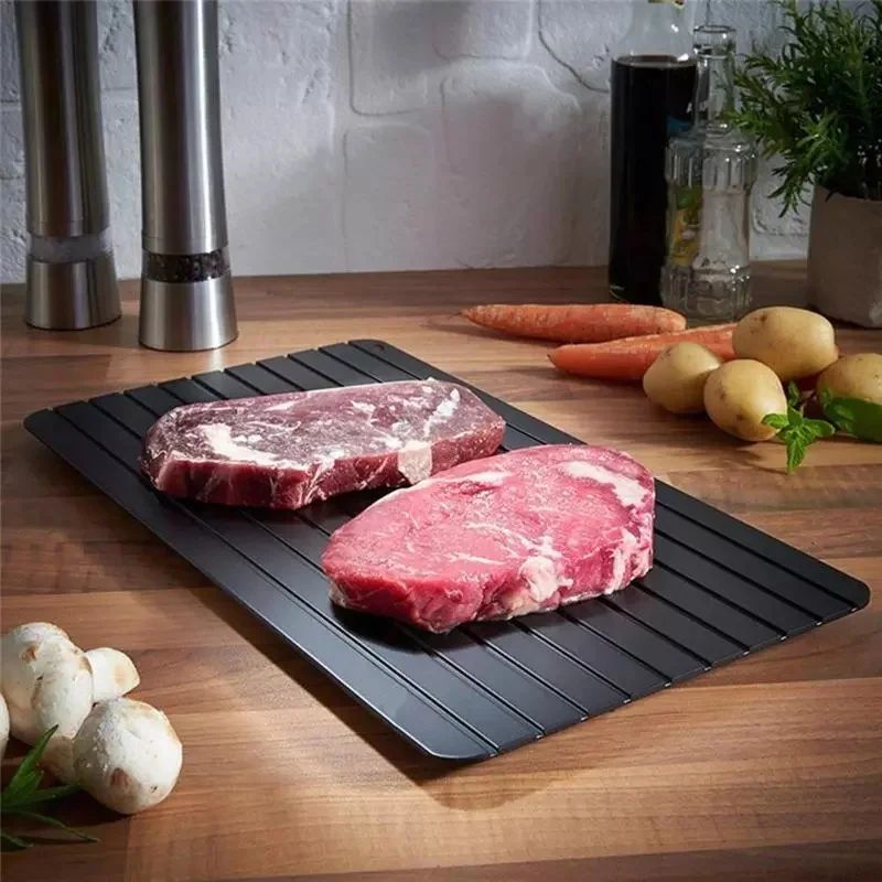 1pcs Aluminum Alloy Rapid Defrosting Tray Quick Thawing Cold