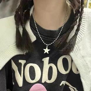 Titanium Steel Star Pendant Necklace for Men WomenHip Hop Co