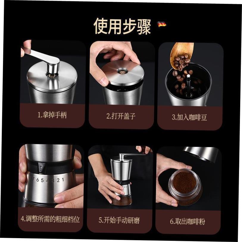 Manual Coffee grinder Stainless steel Burr milling咖啡磨豆机