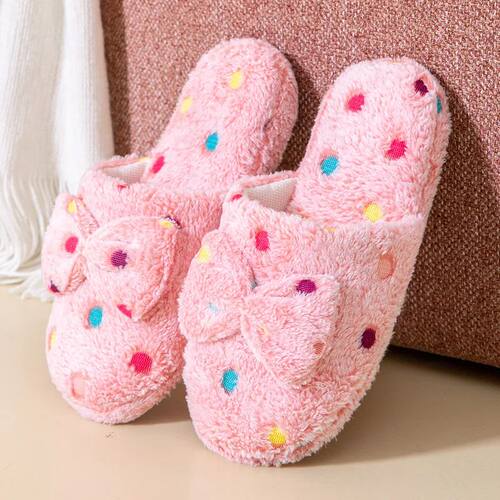 Women's Warm Home Slippers Cute Autumn Winter Bow Warmth Thi