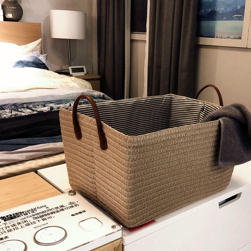 Manual Woven Storage Basket Handmade Laundry Wicker Basket