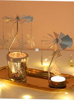 Gold Metal Candlestick Merry Christmas Table Decor For Home