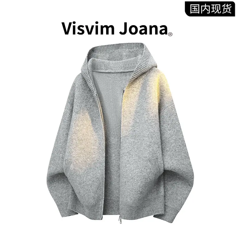 品牌现货撤柜】VISVIM JOANA秋季老钱风连帽针织毛衣男士开衫外套
