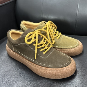 2025新款男士真皮男鞋真皮运动休闲鞋透气站复古牛皮板鞋男